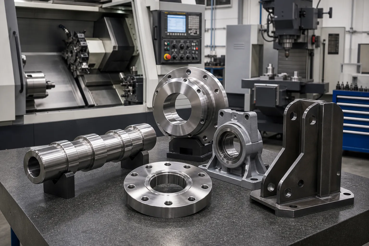 Industrial Equipment Manufacturing Solution Custom machined shafts brackets and housings for industrial equipment